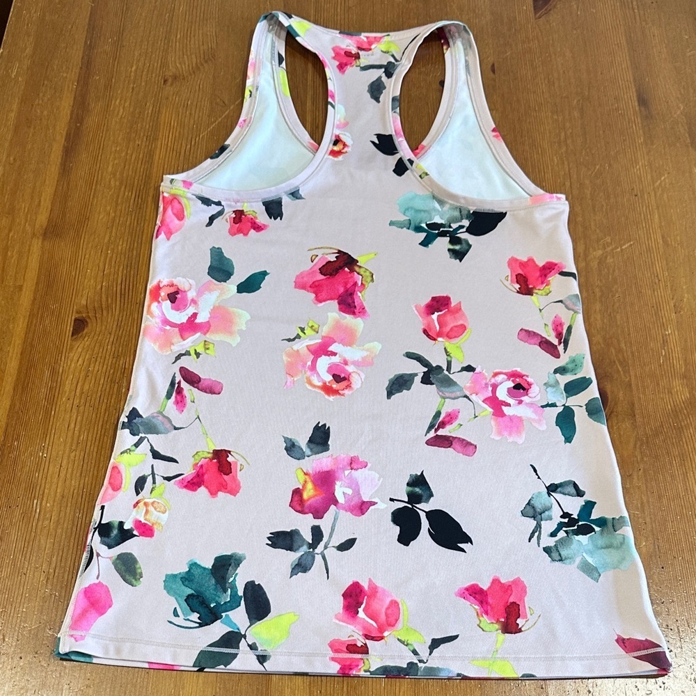Athleta Floral Racerback Tank - Pink and Black - Picture 3 of 5